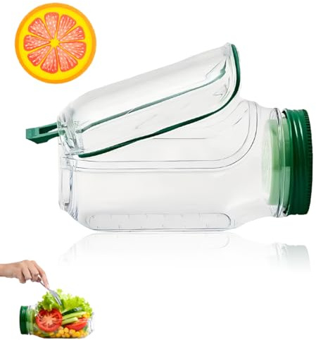 YUPZAR 1 PCS Contenedor de Ensalada para Comida, con Recipiente para Aderezo a Prueba de Fugas, Compartimento Seco y Húmedo, Tarros para Preparar Comida