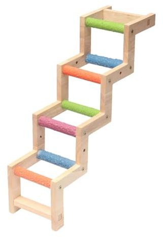 lmoikesz Échelle en Bois pour Oiseaux et Autres Animaux, Jouet Multifonctionnel et Durable, idéale pour l'exercice et Les Oiseaux de Compagnie. Perchoir pour, écureuils et Planeurs de Sucre.