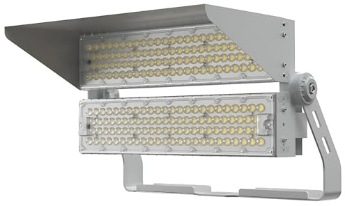 LADECNERHT Projecteur LED Extérieur pour Stades, 250 à 1 250 W, 150 LM/W, AC 100 à 277 V, 6 500 K, IP66, Angle D'éclairage Large pour Terrains Et Courts De Sport Gray-500W