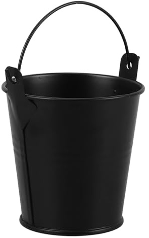 GATHINESS Secchio per Grasso da Barbecue in Metallo Nero 7,7x7,5x5,6 Cm Vaschetta Raccogli Gocce, Accessorio per Cucina all’Aperto, per Picnic e Campeggio