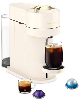 Nespresso Vertuo Next Coffee and Espresso Maker by DeLonghi, Creamy White with Gold