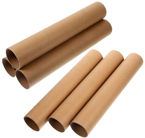 TOKIDNY 6 Unitá Tubi di Cartone Kraft Marrone 30cm Diametro 5cm per Progetti Creativi Fai da Te e Lavoretti, Materiali Artigianali per Decorazioni Scrapbooking e Spedizione Poster