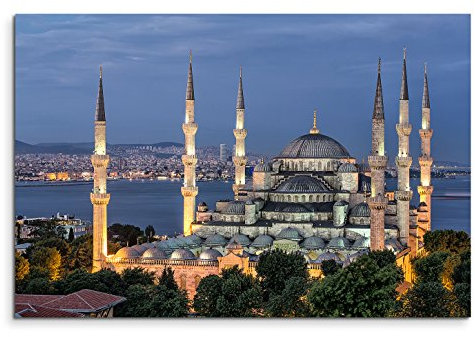 Paul Sinus Art Leinwandbild 120x80cm Architekturfotografie – Blaue Moschee Sultanahmet Camii in Istanbul