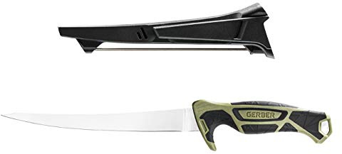 Gerber Anglermesser mit Scheide und Schleifstein, Controller 8‘‘, Klingenlänge: 21 cm, 30-001448
