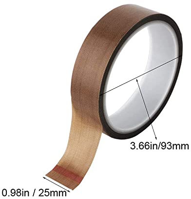 ACIT Teflon-Klebeband aus PTFE, Glasfaser, hohe Temperatur, hitzebeständig, bis zu 300 ℃ (25 mm x 33 m)