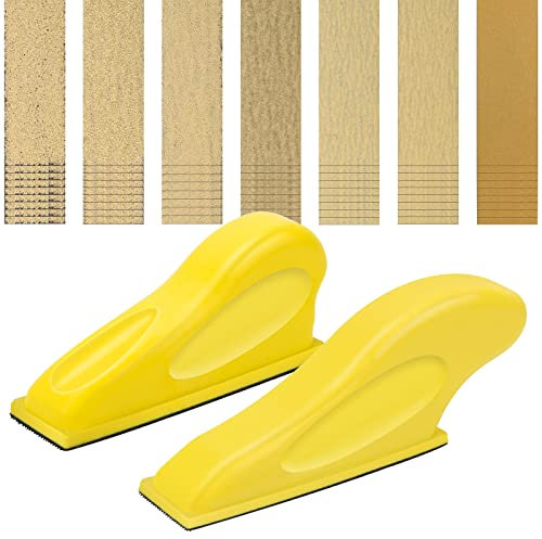 Windspeed 2+70 Pcs Mini Detail Sander, Finger Sanders for Wood Micro Sander for Detail Work Finger Sander for Crafts Small Projects, Include 40 60 80 120 150 220 400 Grit Sandpaper