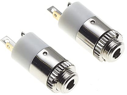 Keple 2,5-mm-Klinkenbuchse, Stereo, Gehäuse - Lötanschluss mit 2 Anschlüssen und Sicherungsmutter, für Kopfhörer, Audio - 2 Stück