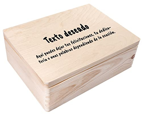 Creative Deco Personalisierte Geschenke Wunschtext Holzkiste | Dein Text | Eigener Beliebig Individuelle Geschenk | Geschenkkiste Geschenkbox | Für Frauen, Männer und Paar | 40 x 30 x 14 cm