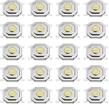 EMSea 20 Stück Mikroschalter, taktiler Druckknopfschalter, kompatibel mit 3C B6 Auto-Fernbedienung, Schlüssel, Audioausrüstung, Momentar-Taktschalter, 5,2 x 5,2 x 1,5 mm