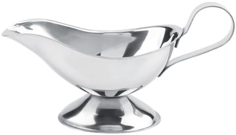 Stainless Steel Gravy Boat, Saucer Boat Gravy Bowl Mini Sauce Jug Sauce Cup Serving Dish with Handle for Gravy Sauces or Cream at Home Restaurant Hotel(5oz)