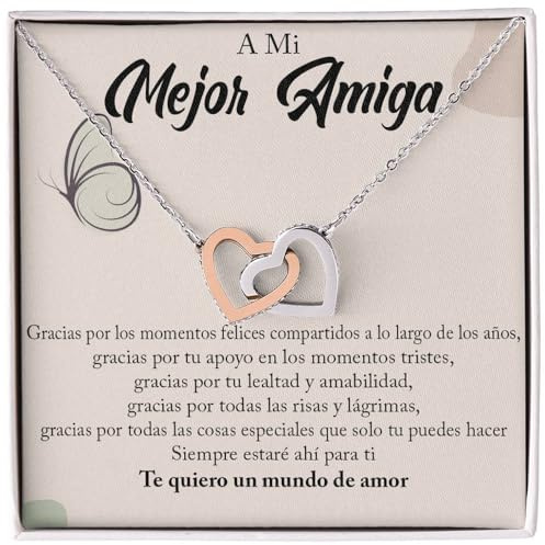 Bramart Collar para Mujer A mi Amiga, Plata - Ideas de Regalos para ella, Aniversario de Matrimonio, Cumpleaños o Navidad - Estuche con DEDICATORIA incluido (A Mi Amiga)
