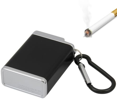 yotutun Taschenaschenbecher, Mini Aschenbecher to go mit Deckel und Schlüsselring, Tragbarer Zigaretten, Edelstahl Taschen Aschenbecher für Reisen, Camping