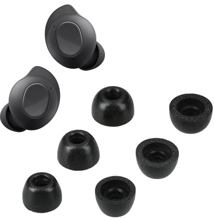 kwmobile Gommini Auricolari Memory Foam Set da 6 Compatibile con Samsung Galaxy Buds FE - Gommini Cuffie In Ear Schiuma - 3 Size nero