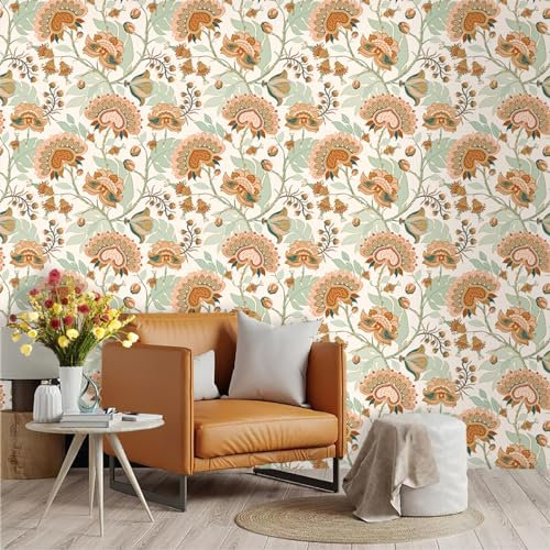 Selbstklebende Tapete Hellgrün Braun Strukturtapete Wandtattoo Schlafzimmer Tapete Selbstklebend Vliestapete Wallpaper for Living Room Tapeten Leicht zu Entfernen Wandschutzfolie 45x600cm