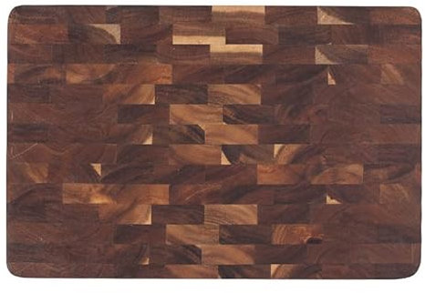 Vassoio vassoio tagliere, cucina domestica, piatto per pizza in legno a scacchi geometrici (38,5 x 28 x 2,8 cm)