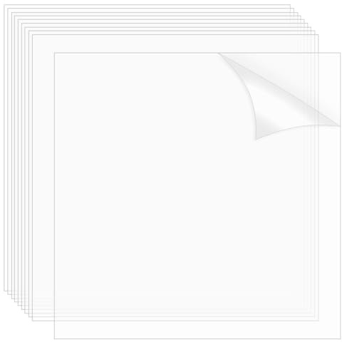 AHANDMAKER 10 Blatt Transparent PET Platten 25 x 25 cm Klares 0.2mm Dünne Acrylplatte Kunststoffplatten Zum Basteln Bilderrahmen Malerei DIY Anzeige Projektausstellung