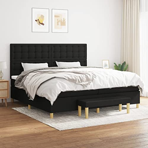 Juroupi Boxspringbett mit Matratze Schwarz 200x200 cm Betten Bett Mit Matratze Bett Boxspringbett Schlafzimmer MöBel Stoff - 3137503