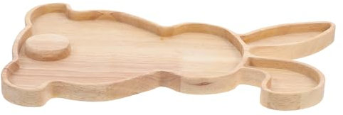 LIFKOME Easter Wooden Rabbit Tray Adorable Bunny-Shaped Snack Plate for Parties Holidays Lightweight Wood Fruit Platter with Smooth Surface for Serving Appetizers Treats