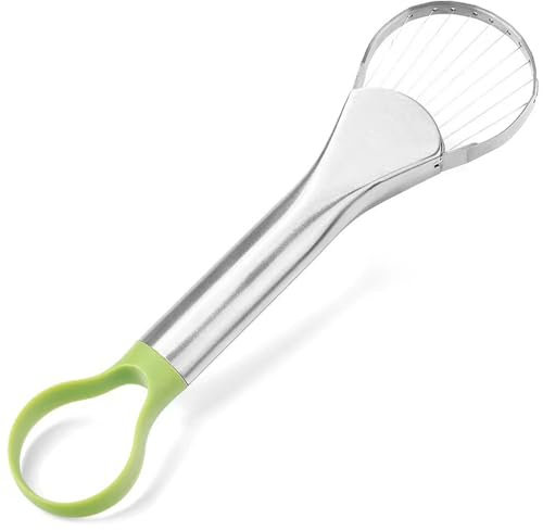 Cortador de aguacate, cortador de aguacate 2 en 1 de acero inoxidable y herramienta para desmenuzar, cortador de aguacate, removedor de hoyos de aguacate, pelador de aguacate, 1 unidad