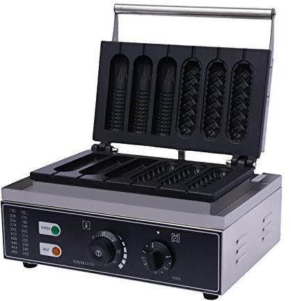 Biknltio Máquina para Perros Calientes Máquina Comercial de Gofres 1500W 38.5 * 27.5 * 22.5cm
