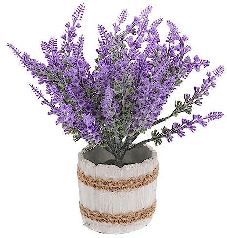 HAWILLOSCH Lavanda Artificiale in Vaso Bonsai Di Lavanda in Di Piante Artificiali Decorazioni Da Per Bonsai Realistica Per Mobile Tv Decorazione Da Scrivania