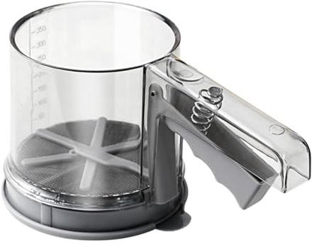 Setaccio per farina, setaccio a manovella, spolverino in acciaio inox, strumento di cottura semiautomatico per zucchero e spezie, gadget da cucina compatto per torte, pasticceria e uso ristorante