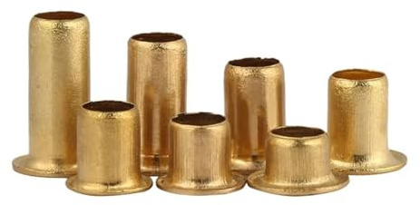 Cilky 20-100Pcs M4 M5 M6 Copper Brass Vias Rivet Nuts Through Hole Rivets Hollow Grommets Fasteners Nuts(M4 X 4mm-100pcs)