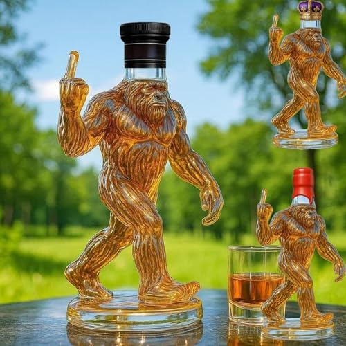 Vaso De Whisky Con Forma De Pie Grande Grabado, Botella De Whisky Con Forma, Decantador De Vino De Vidrio Novedoso De 355 Ml, Para El Hogar, Restaurante Y Bar.
