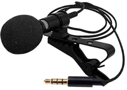 BESPORTBLE Clip on Microphone Set for Phone Recording, Condenser Lavalier Mic with Omnidirectional Pickup, 3.5Mm Wired Recording Tool, 150Cm Cable for Interview
