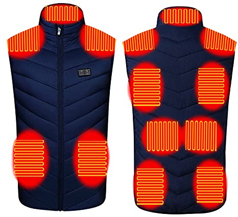 Gilet Chauffant pour Homme Femme, Veste Chauffante Sans Manche Électrique , Blouson De Chasse Thermique électriques Hiver,Veste Vêtements Chauffé pour Randonnée Chasse Activités de Plein Air