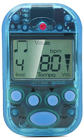 Cocoarm Meideal Digitales Beat-Tempo-LCD-Metronom, Tragbar mit Zwei Kopfhöreranschlüssen, für Gitarre, Klavier und Schlagzeug, 30–280 BPM (BLUE)