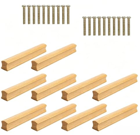 ZIJANG 10 Stück Holz Schrankgriffe 128 mm