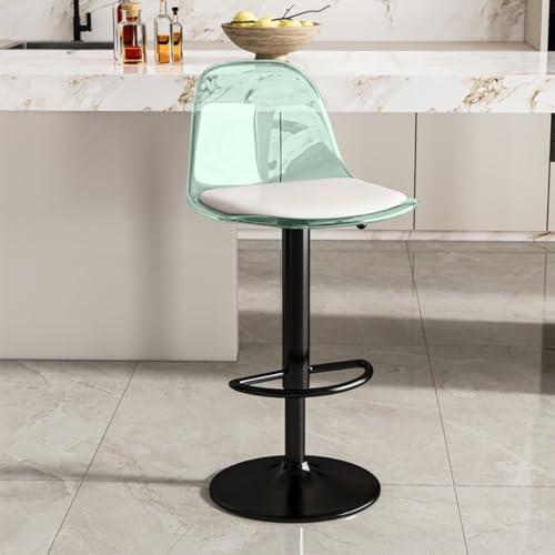 GIZNXBA Sgabelli Da Bar Con Schienale Sedia Da Banco Cassa Girevole Regolabile Con Schienale Sgabello Da Cucina Senza Braccioli Sedie Da Bar Per Pub, Sala Da Pranzo(Groen,B)