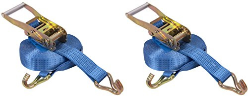 (2 Pack) RatStrap 5000kg Ratchet Lashing Claw Hook Cargo Lorry Tie Down Webbing Restraint Straps (6mtr)