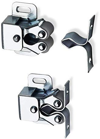 10x Ganci a Scatto a Sfera Doppi regolabili in Acciaio zincato incl. Contropiastra Gancio a Scatto per Mobili a Pressione Chiusura per Porte Gancio a Scatto per Porta Chiudiporta per Ante di SO-TECH®