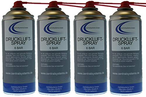 CS 4x 400ml Druckluftspray mit Sprührohr - Reinigungsspray (EUR 0,87/100 ml)