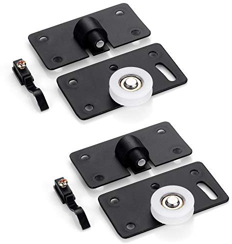KiKiHong 2 Set Guardaroba mobili Porta Scorrevole Puleggia Rulli