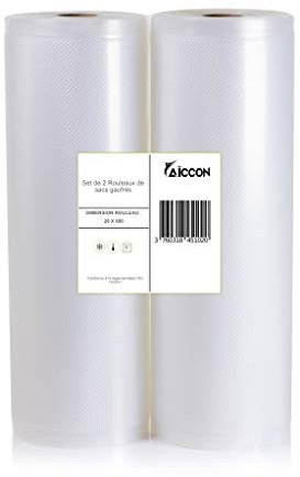 Food Vacuum Sealer Bags Embossed Pouches Package of Two Rolls Sous Vide (28 x 600 cm)
