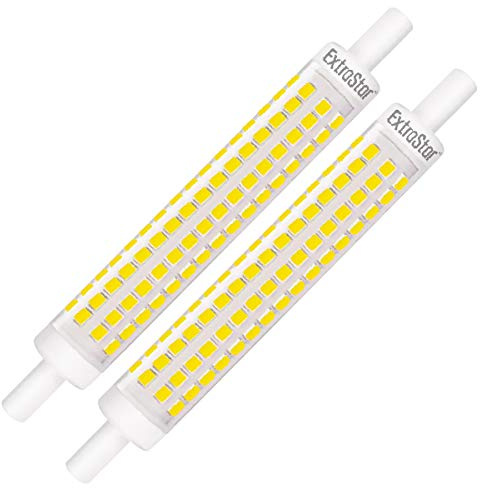 Lampadina LED R7S 118 mm 8 W (Equivalente 80 W), ExtraStar LED R7S Luce Fredda 6500 K, 800 lm, 360° Angolo di Fascio, confezione da 2