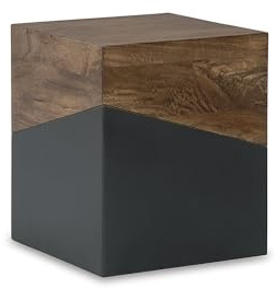 Signature Design by Ashley Trailbend Eclectic Accent End Table, Brown & Gunmetal