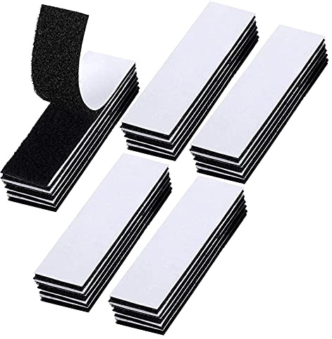 Lot de 25 tampons adhésifs double face résistants pour usage industriel | No More Nails Bande adhésive double face extra forte pour murs, sols, plastiques, verres, métaux, 3 x 10 cm, noir