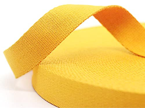 Duories 10 Yards Nähtechnik Köperband Baumwoll Schrägband Textilband Baumwoll Gurtband Nahtband für Taschen,Umhängetaschen,Handtaschen,Basteln Nähen DIY Handwerk,15 Farben und 5 breites(Gelb,20mm)