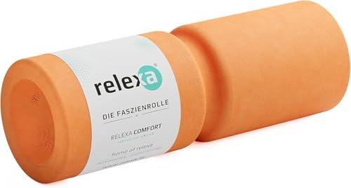 Relexa Faszienrolle comfort - Ideal Zur Massage Bei Rückenschmerzen & Als Ergänzung Zum Fitness-Training - Angenehmes Material & Recyclebar - Orange