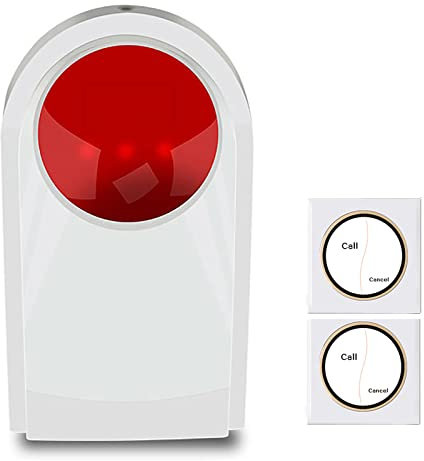 Bouton d'alarme d'alarme stroboscopique - Sécurité ultime pour la maison, l'hôtel, le magasin - Système d'alerte SOS puissant avec lumière clignotante - Idéal pour les magasins de bijoux - Sirène