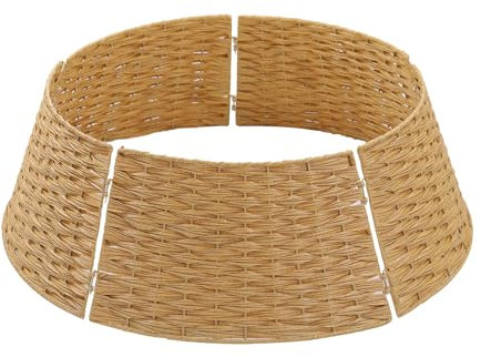 KieTeiiK Weihnachtsbaum-Halsband, 3D-Weiden-Weihnachtsbaum-Rock, rund, 60 cm, handgefertigt, gewebt, Weihnachtsbaumkorb, Weihnachtsbaum-Bodenabdeckung für Weihnachtsfeier-Dekor...