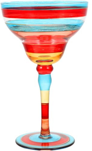 PRETYZOOM Vaso De Margarita Pintado Mano Cristalería Decorativa Para Fiestas y Eventos Para Bares y Hogar Vidrio Transparente Diseño Artístico Para Bebidas Como Margarita Vino