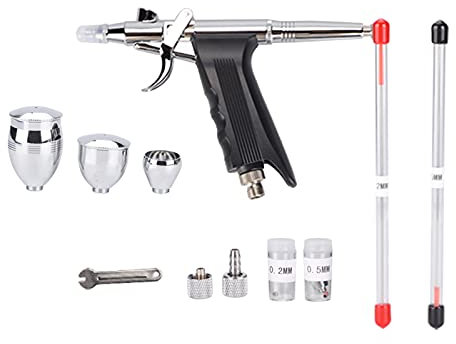 Compresor de Aerógrafo de Doble Acción, Juego de Pistola Pulverizadora de Pintura de Inyección de Tinta de Alta Precisión Para Maquillaje, Arte de Uñas, Pintura, Modelo Para Colorear