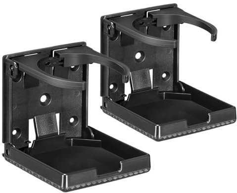 Spurtar 2 Stück Getränkehalter Auto Klappbar Becherhalter Auto Flaschenhalter Boot Zubehör Tassenhalter Für Wohnmobil, Yacht, Van, LKW, Haus – passend für die meisten Größen 60-100 MM zwart