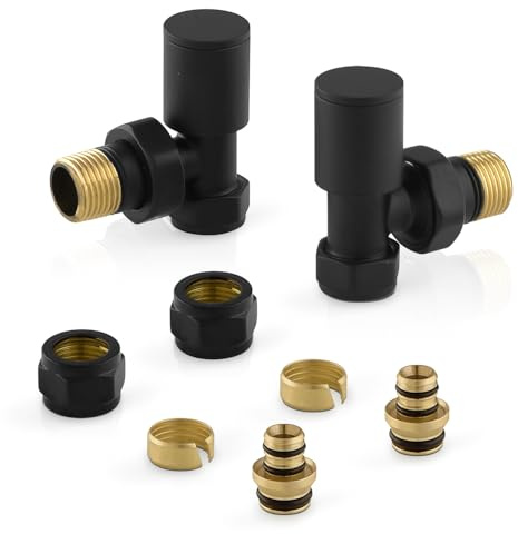 Set valvole scaldasalviette (Nero, Multi 16x2)