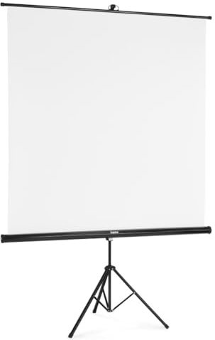 Hama Écran pour projecteur sur trépied 155 x 155 cm (support, écran Blanc, Tube télescopique, Portable, Pliable, Projection) Blanc